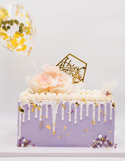 Purple Happy Birthday Cake