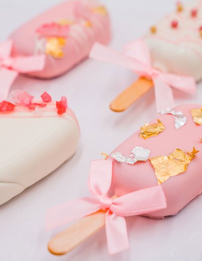 Four Cake Pops with Ribbons