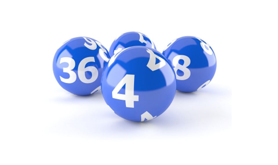 Blue Keno Balls on white background